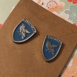 Harry Potter Ravenclaw Silver hardware & blue stud earrings New